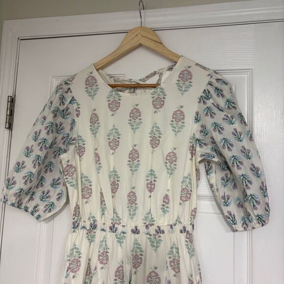 Christian Lacroix White Floral Lace Up Back Dress Size Small - Picture 3 of 9